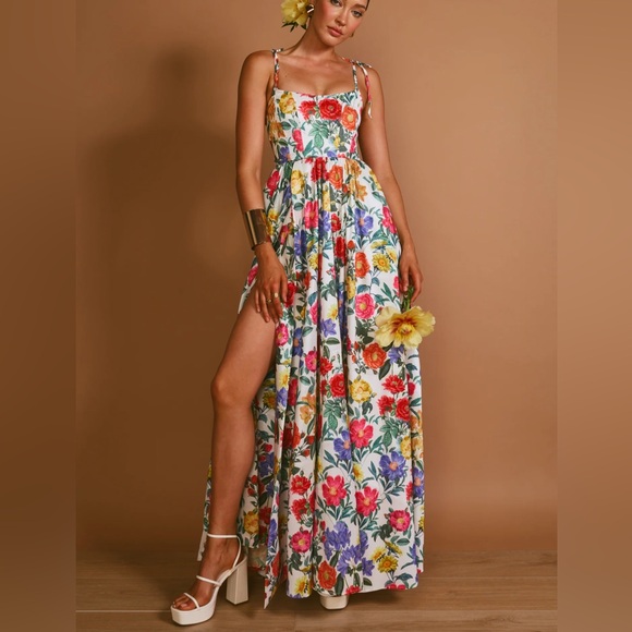 wrap hem maxi dress Maisy Frill Hem Wrap Style Maxi Dress In Navy Ditsy Floral Print – Love